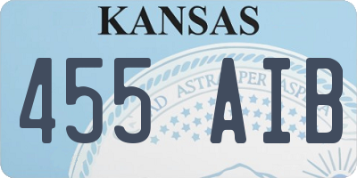 KS license plate 455AIB