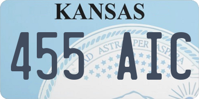 KS license plate 455AIC