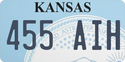 KS license plate 455AIH
