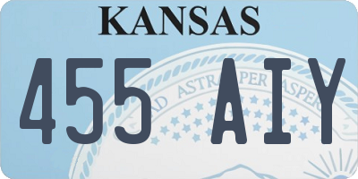 KS license plate 455AIY