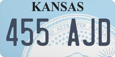 KS license plate 455AJD