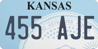 KS license plate 455AJE