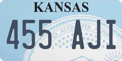 KS license plate 455AJI