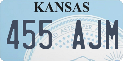 KS license plate 455AJM