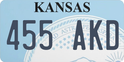 KS license plate 455AKD