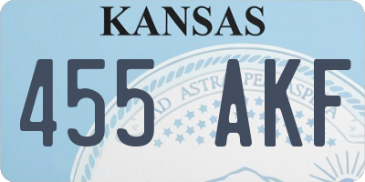 KS license plate 455AKF