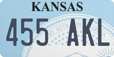 KS license plate 455AKL