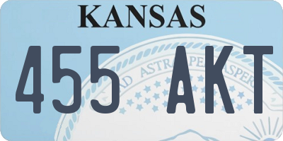 KS license plate 455AKT