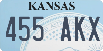 KS license plate 455AKX
