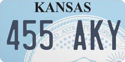 KS license plate 455AKY