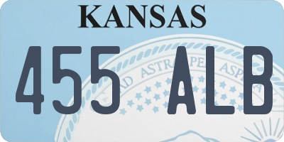 KS license plate 455ALB