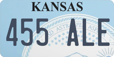 KS license plate 455ALE