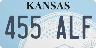 KS license plate 455ALF