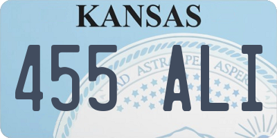 KS license plate 455ALI