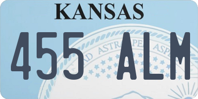 KS license plate 455ALM