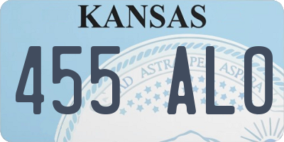 KS license plate 455ALO