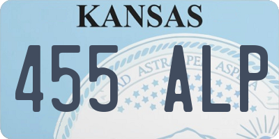 KS license plate 455ALP