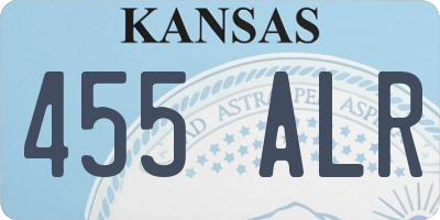 KS license plate 455ALR