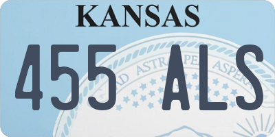 KS license plate 455ALS