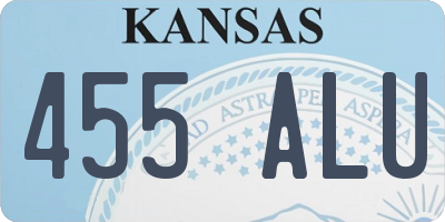 KS license plate 455ALU