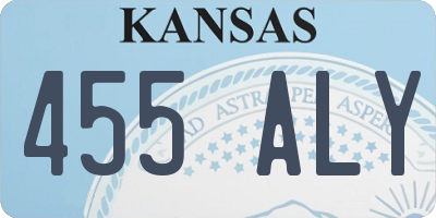 KS license plate 455ALY