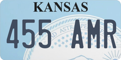 KS license plate 455AMR