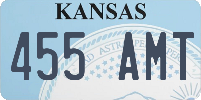KS license plate 455AMT