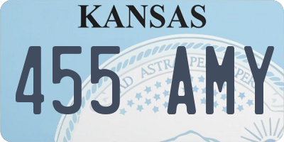 KS license plate 455AMY