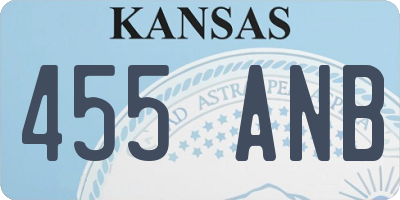 KS license plate 455ANB