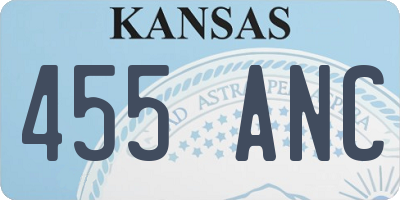 KS license plate 455ANC