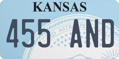 KS license plate 455AND