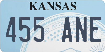 KS license plate 455ANE