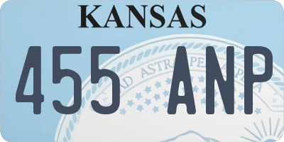 KS license plate 455ANP
