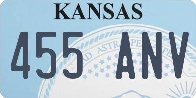 KS license plate 455ANV