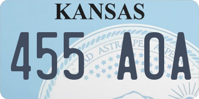 KS license plate 455AOA