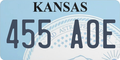KS license plate 455AOE