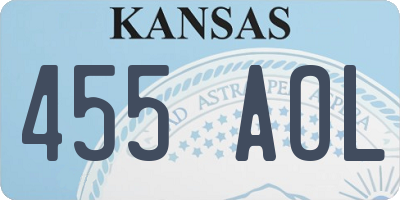 KS license plate 455AOL