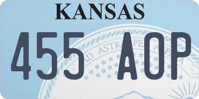 KS license plate 455AOP