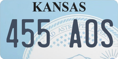 KS license plate 455AOS