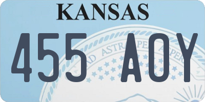KS license plate 455AOY