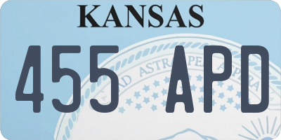 KS license plate 455APD