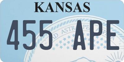 KS license plate 455APE