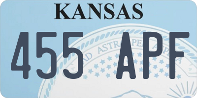 KS license plate 455APF