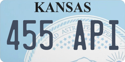 KS license plate 455API