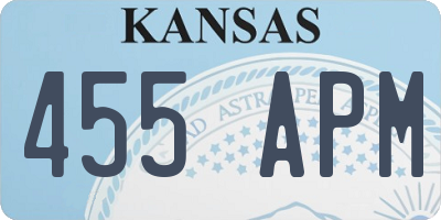 KS license plate 455APM