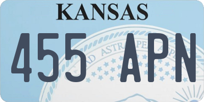 KS license plate 455APN