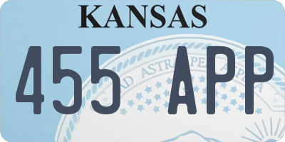 KS license plate 455APP