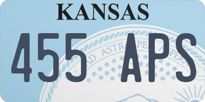 KS license plate 455APS