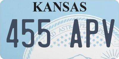 KS license plate 455APV