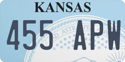 KS license plate 455APW